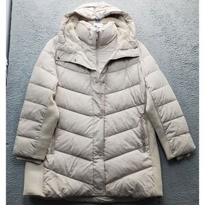Andrew Marc Barley Jacket Women's‎ 2XL Tan Snap Front Inside Zip Faux Fur Hooded